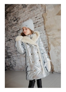 MiliLook зимняя куртка Лика серебро под заказ